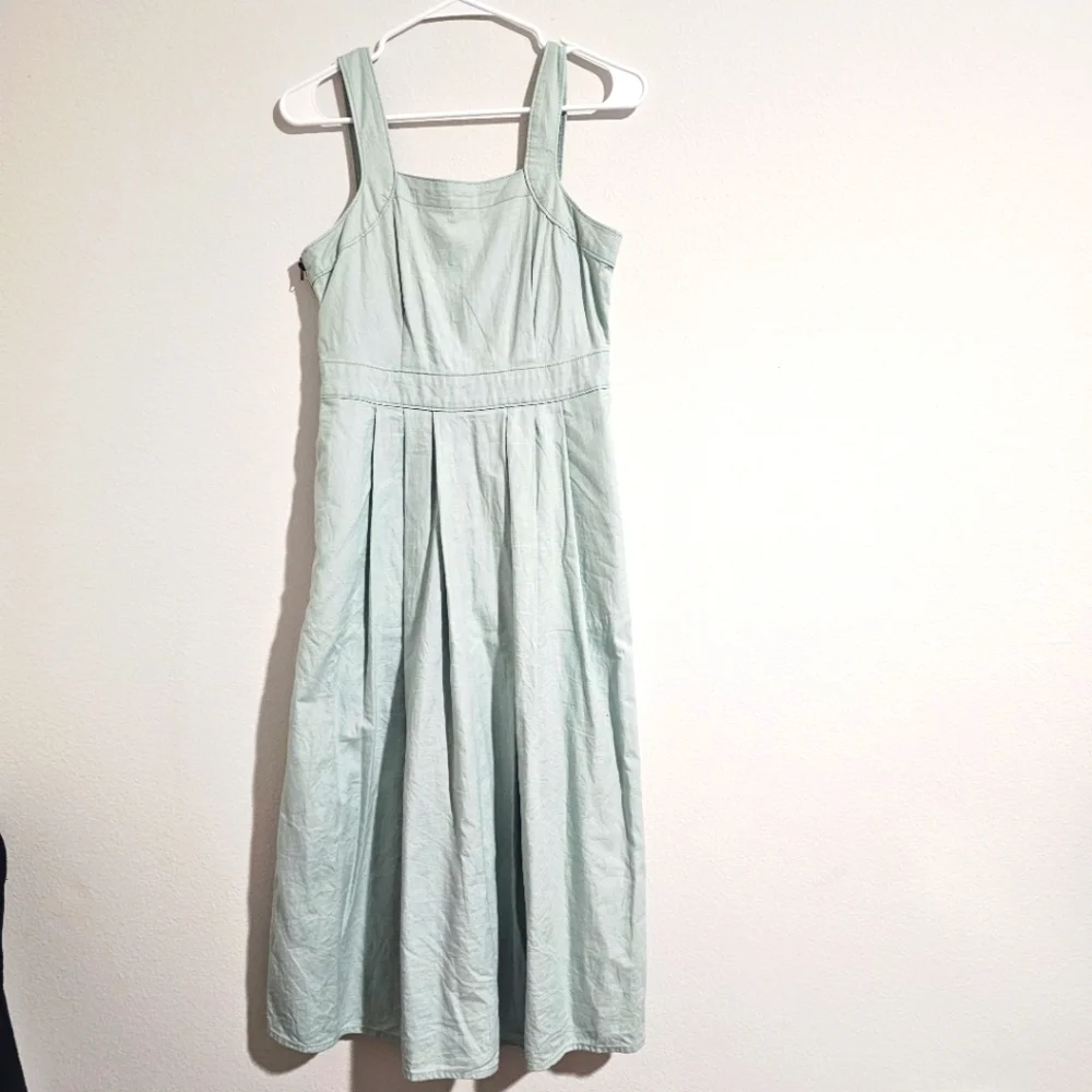 Universal Thread Light Wash Denim Pleated Coastal Western Dress Size 2 - Picture 2 of 6
